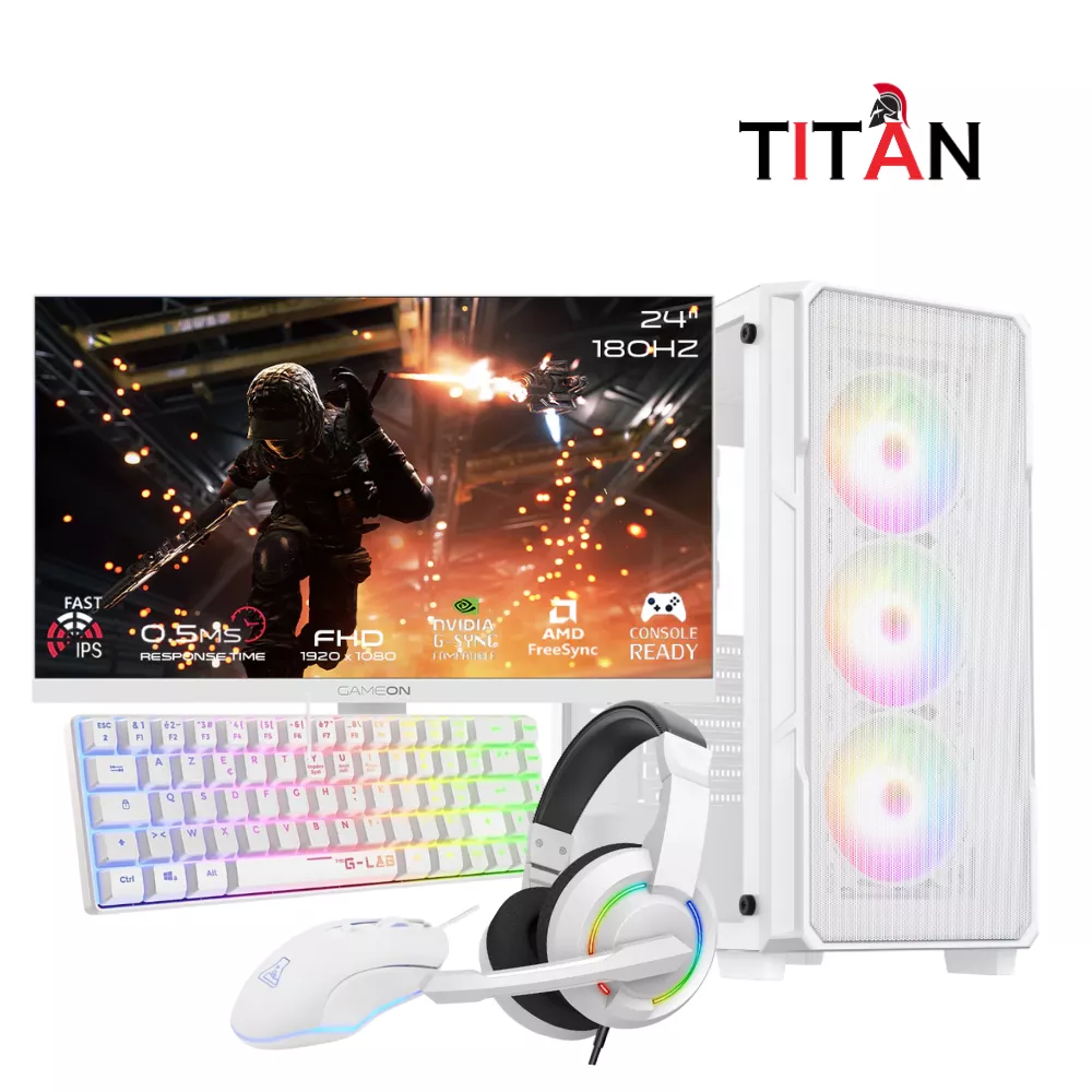 Full Setup Gamer TITAN FS01W R5 5600G | 16GB | 512GB | 24
